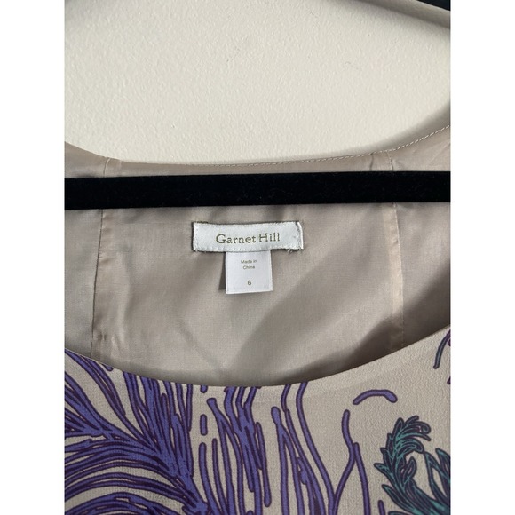 Garnet Hill SILK Dress Size 6 Small Flowy Purple Blue Going Out Party - Picture 2 of 7